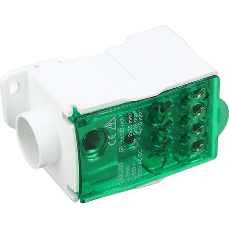 Klemmenblock, Abzweigdose, Din-schienenverbindung, Einpolige Stromverteilung, 690 V 250 A, Grün