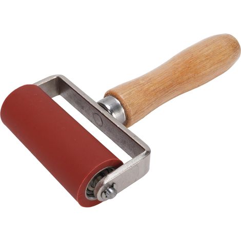 Hochtemperatur-silikon-druckwalze (260 °c) – Doppeltes Anti-durchbiegungslager – Ergonomischer Holzgriff – Zum Verschweißen Von Pvc, Planen Und Abdichtungsmembranen