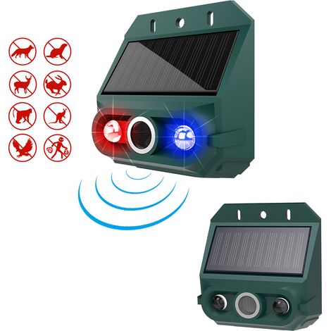 Solarbetriebener Bewegungsmelder Mit Tierabwehr, Blitzlicht, 129 Db Sirene, 4 Modi, Ip55 Wasserdicht, Sicherheitsgerät Für Hof, Bauernhof, Garten Und Außenbereich (2er-pack)