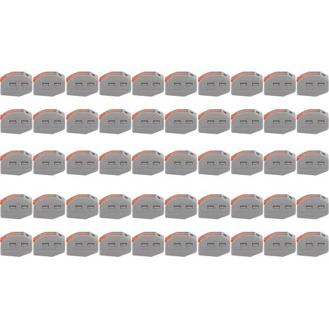 Set Mit 50 Zweipoligen Leiterkabelverbindern, Hebelklemmen, Orange