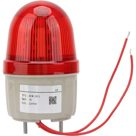 – 220-v-wechselstrom-led-blitzsignalleuchte – 3-w-rotes Blinklicht – Dreieckbolzenbefestigung – 75 Mm Durchmesser Für Werkstätten Und Baustellen