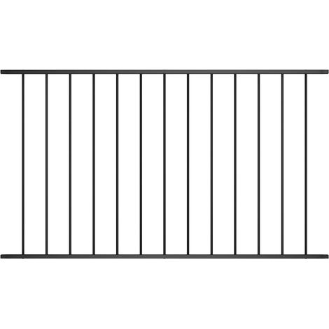 Pulverbeschichtetes Stahlzaunelement, 1,63 X 1,25 M, Schwarz