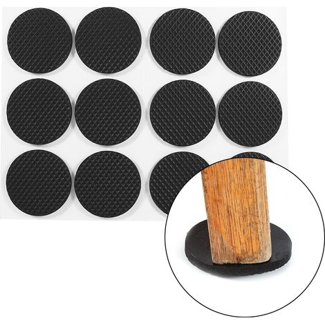 Set Mit 12 Schwarzen, Selbstklebenden Bodenschonern Für Möbel, Sofas, Tische, Stühle Und Runde Gummifüße