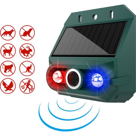 Solarbetriebener Bewegungsmelder Mit Tierabwehrfunktion, 129 Db Blitzlichtsirene, 4 Modi, Ip55 Wasserdicht, Sicherheitsgerät Für Hof, Bauernhof Und Garten (1 Stück)