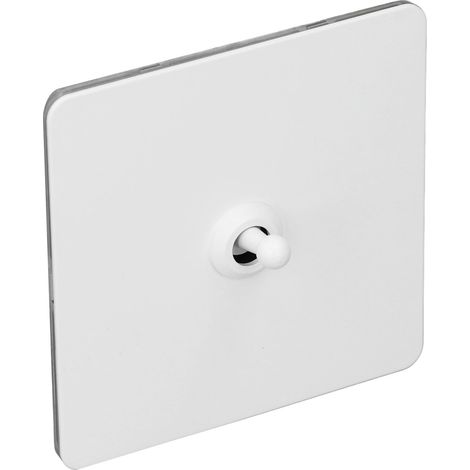 Wandmontierter Kippschalter, Einseitig Offen, Doppelte Betätigung, Quadratische Metallkante, Edelstahlblende, 250 V Wechselstrom, Weiß