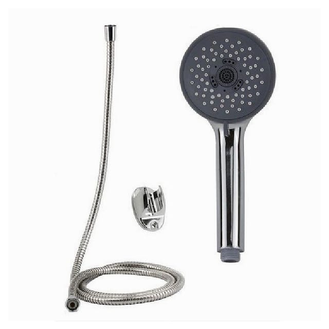 Trade Shop Traesio - Trade Shop - badezimmer-set duschkopf rund duschkopf mit 1,8 mt kabelhalterung 69092 -