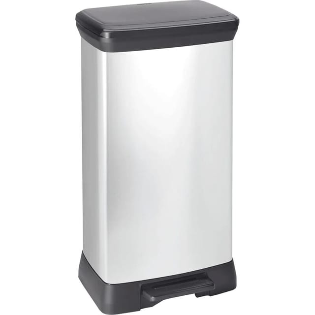 Deco Bin Treteimer - 50L - Silber Metallic - Curver