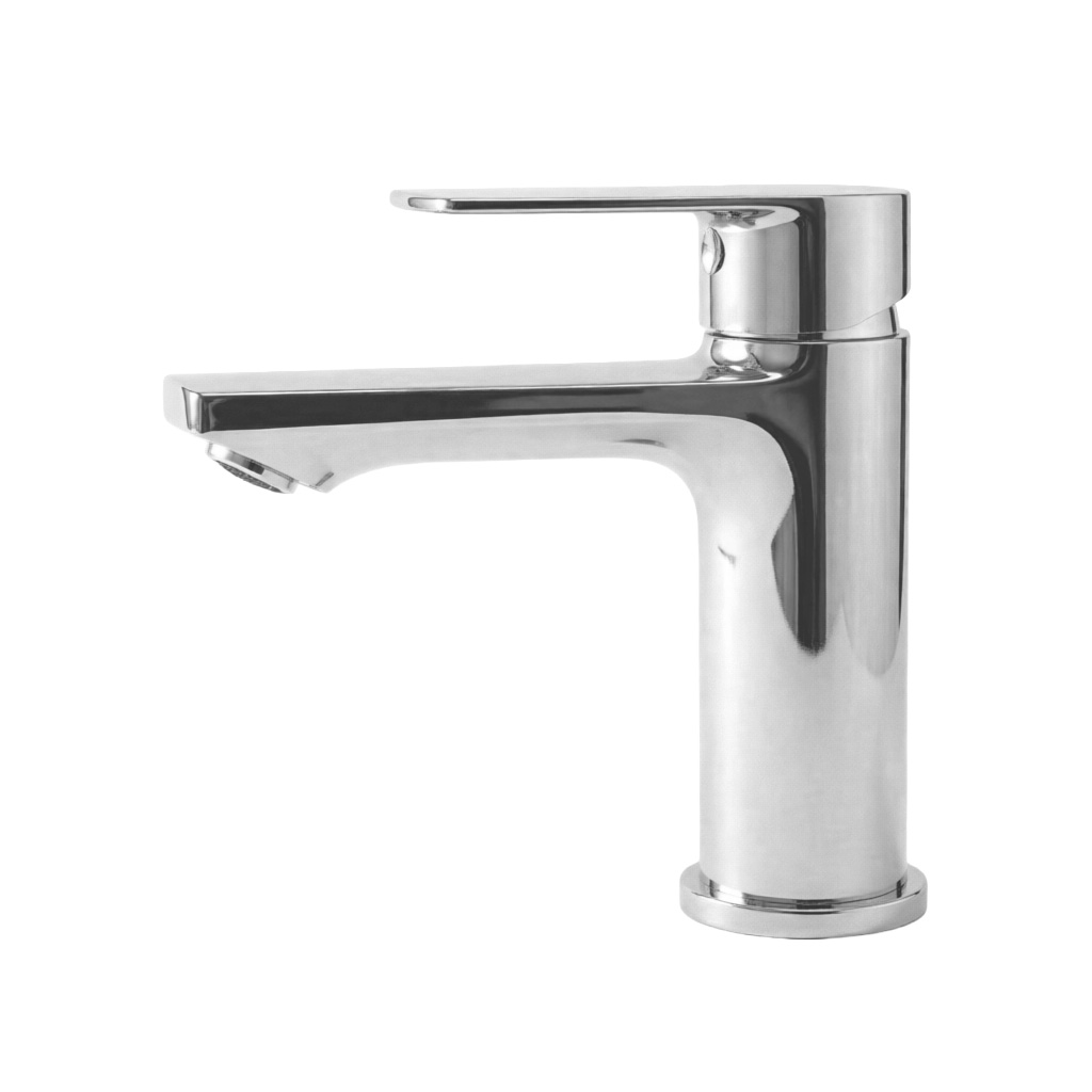 Aica Niedrige Waschtischarmatur Ktw‑zertifiziert Bleifreie Wasserwege Kratzfest Tropffrei Kalt‑warm Chrom