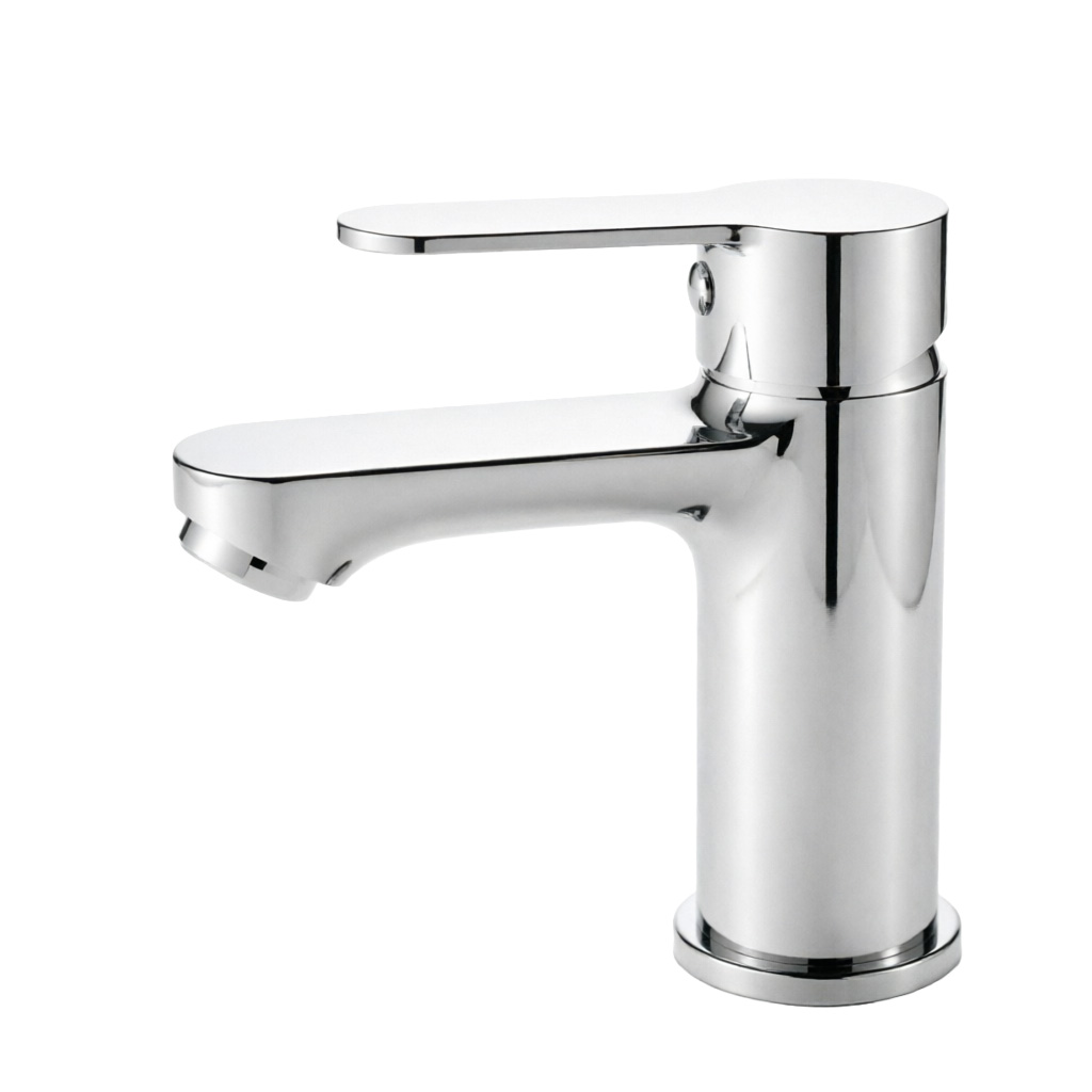 Aica Niedrig Waschtisch‑wasserhahn Ktw‑zertifiziert Bleifrei Kratzfest Tropffrei Kalt‑warm Chrom