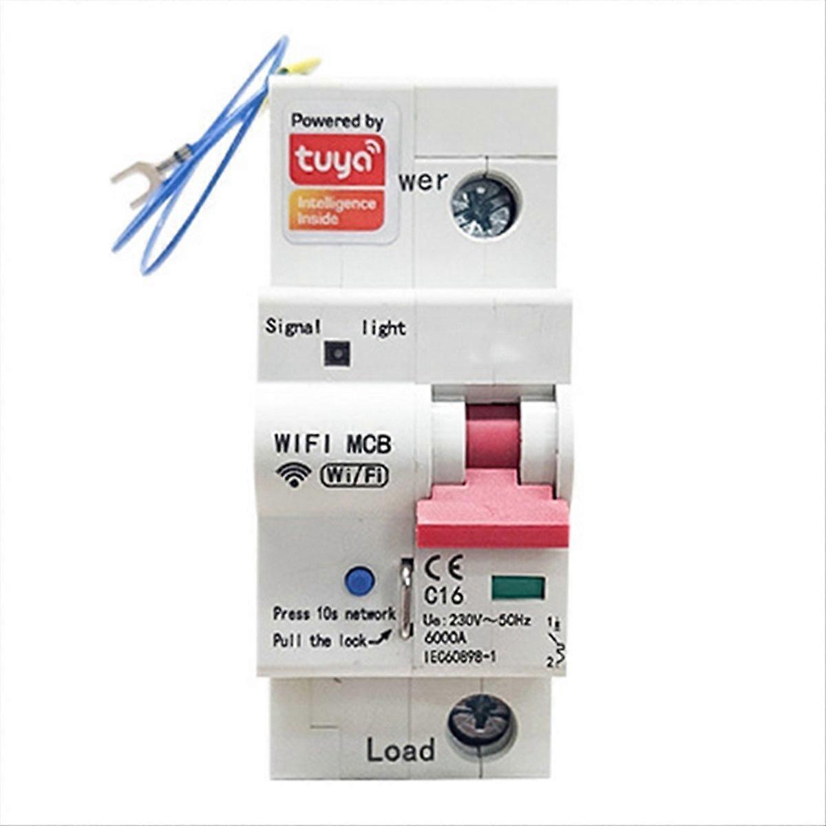 Intelligenter Energiezähler Von Tuya Mit Wi-fi, Einphasigem Leistungsschalter, Kwh-messung, Überwachungsrelais Und Stromleckageschutz (63 A).