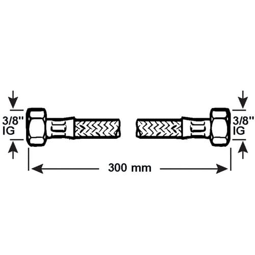 Verbindungsschlauch 3/8IG x 3/8IG x 300mm w - Conmetall