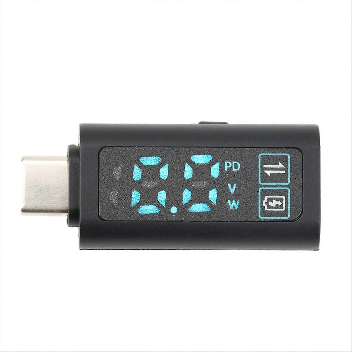Digitales Usb-c-voltmeter, 5–24 V Dc, Hd-display, Pd100w-schnellladeadapter, Leistungsprüfer, Blaues Display