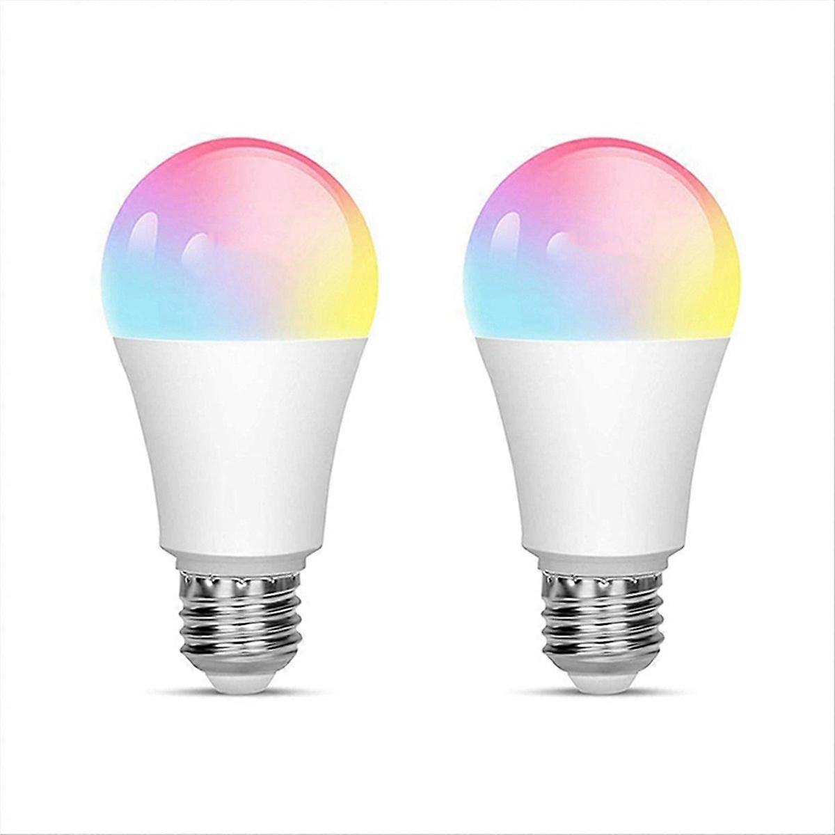 Set Mit 2 Tuya Smart E27-glühbirnen, Dimmbar Und Wlan-fähig, 18 W