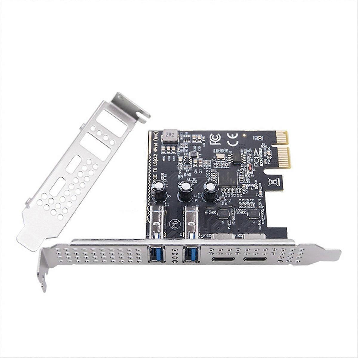 Pci-e-zu-usb-3.2-5-gbit/s-erweiterungskarte, Pcie-adapter, 2 Typ-c-anschlüsse + 2 Typ-a-anschlüsse, Usb-3.2-pci-e-erweiterungskarte