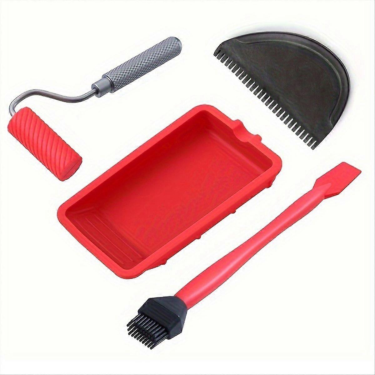 Set Mit 4 Silikonkleberapplikatoren, Wiederverwendbares Silikonkleberpinselset Für Die Holzbearbeitung