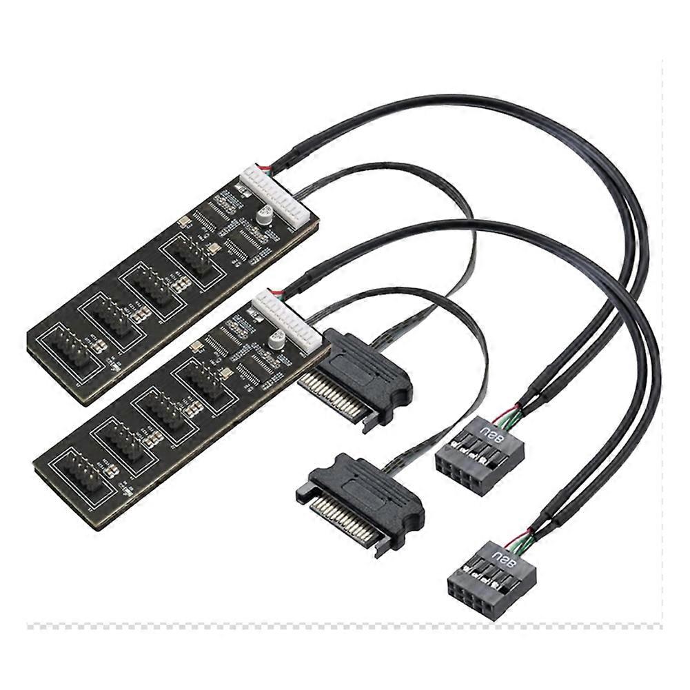 Packung Mit 2 9-poligen Usb-splitter-anschlüssen Mit Sata-stromkabel, Usb 2.0 Interne Usb-hub-erweiterung