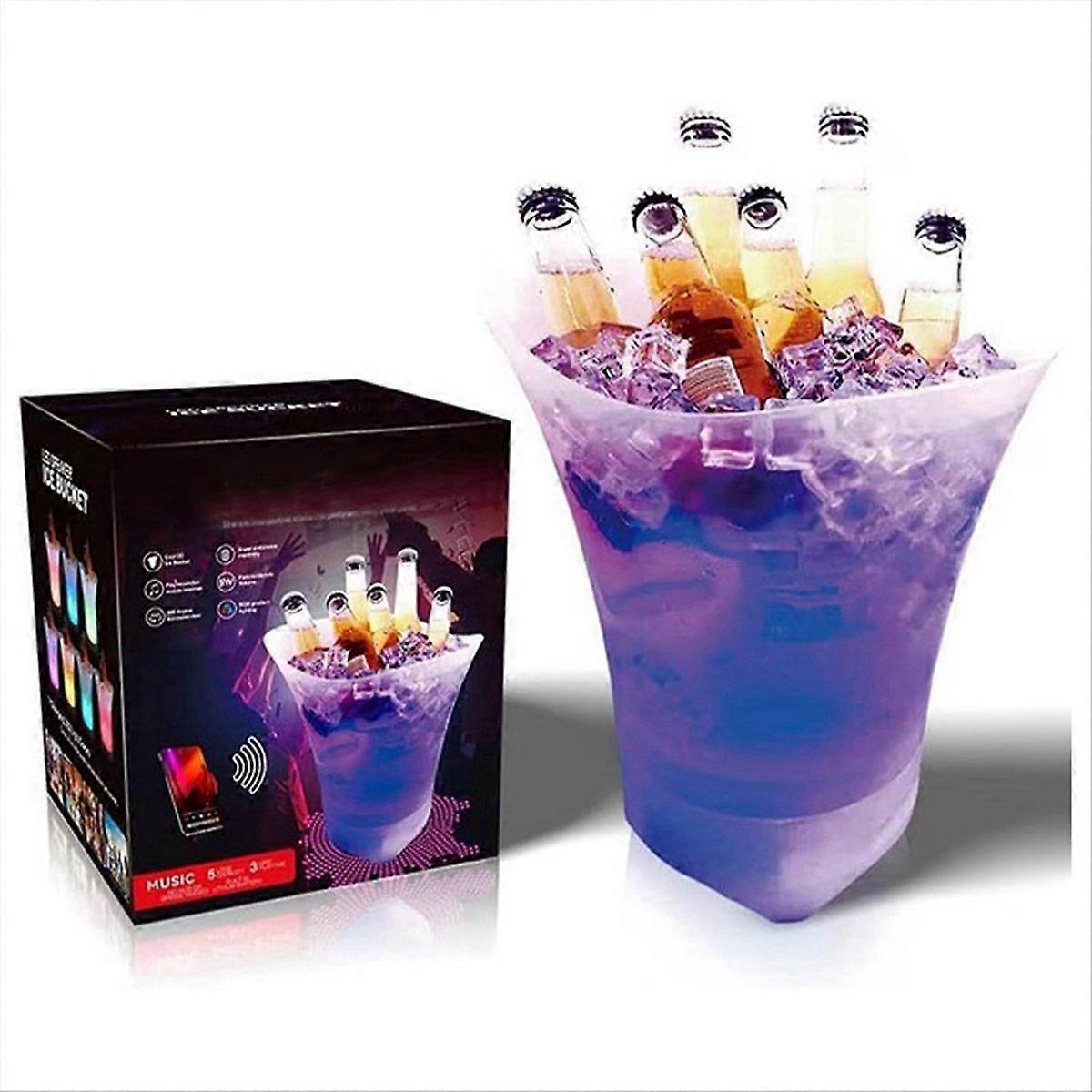 Led-eiskübel Mit Bluetooth-lautsprecher, Beleuchtetes Getränketablett Für Partys, Tragbarer Weinkühler Für Veranstaltungen