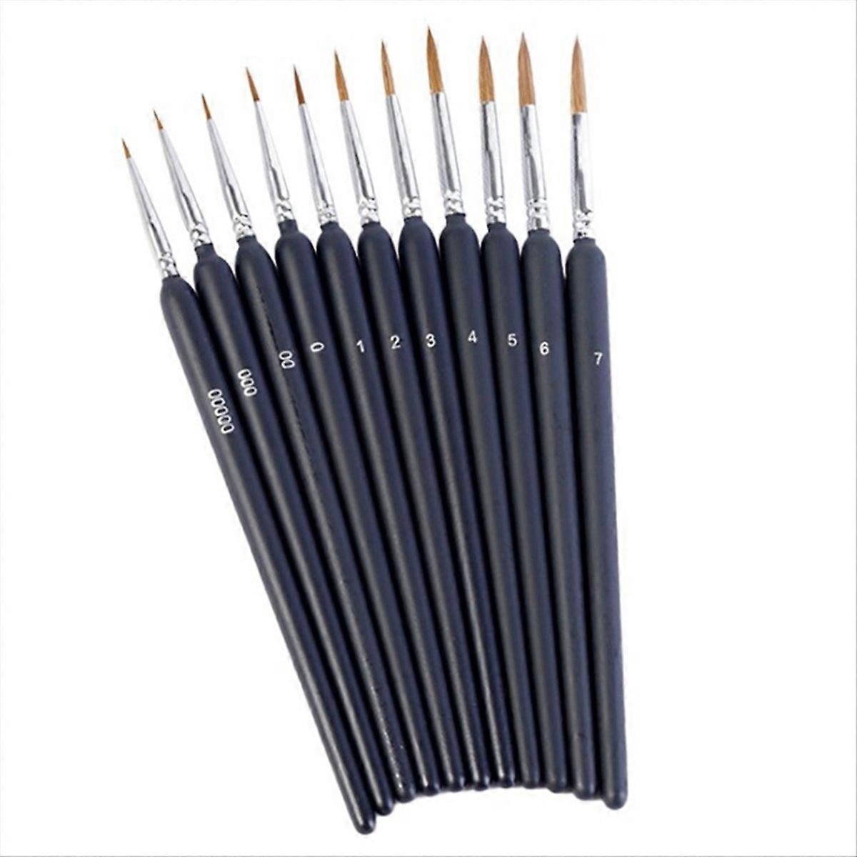 Set Mit 11 Miniaturpinseln Für Künstlerische Malerei, Ideal Für Details.