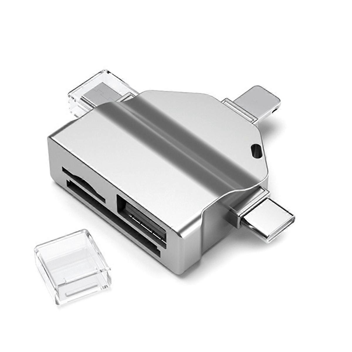 7-in-1 Multifunktions-usb-2.0-typ-c-zu-sd-kartenleser, Usb-adapter, Speicherkartenleser Für Pc Und Laptop, Graues Zubehör