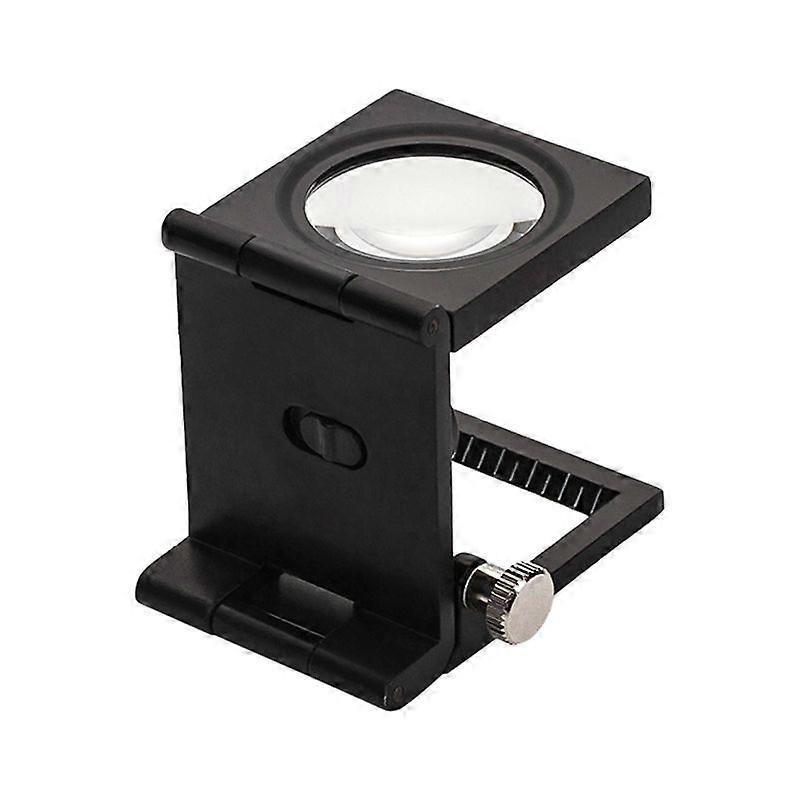 Vergrößerungsglas Aus Optischem Glas, Komplett Aus Metall, Schwarze Ausführung.
