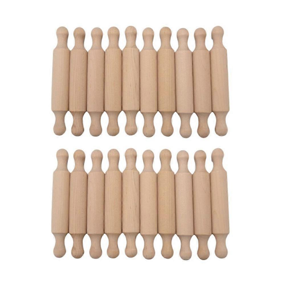 Set Mit 20 Mini-nudelhölzern Für Kunst Und Handwerk, Kleine Nudelhölzer Aus Holz Für Kinder, Mehrstöckiges Backblech Aus Holz.