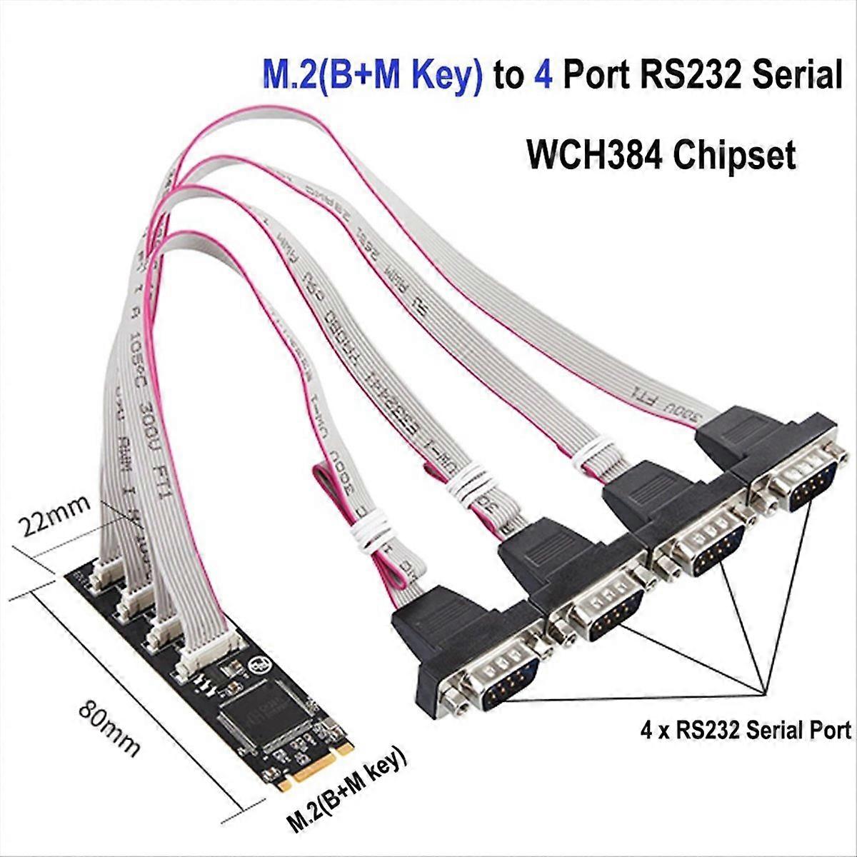 4-port-m.2-erweiterungskarte Mit M+b-schlüssel Und 4 Rs232-anschlüssen