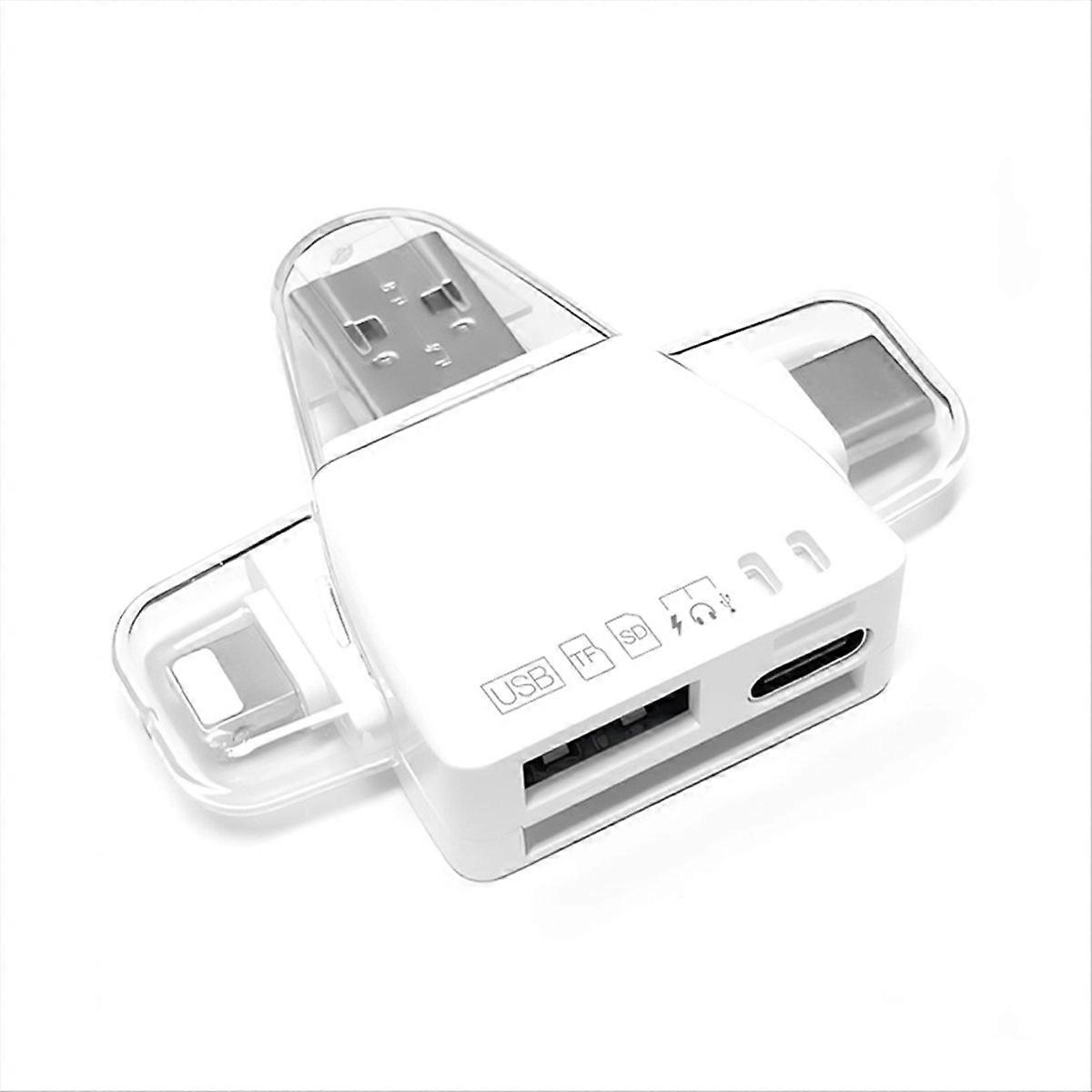 Universeller Multifunktions-kartenleser Für Telefon Und Computer, Weißer Adapter