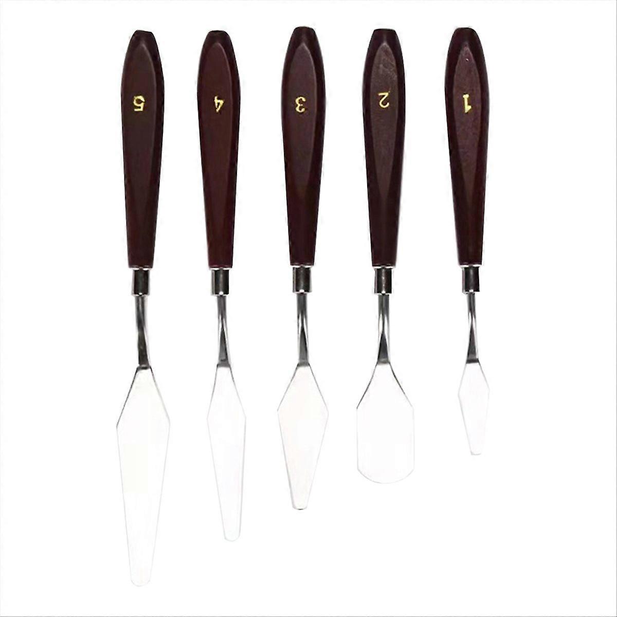 Set Mit 5 Ölmalmessern, Werkzeuge Für Öl-, Acrylmalerei Und Farbmischung