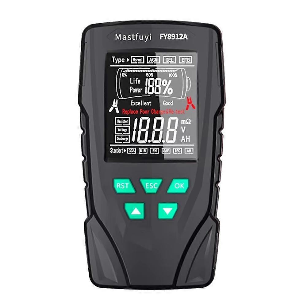 Mastfuyi Fy8912a Batterietester Für Autos, Motorräder Und Lkws (12v/24v), Last- Und Startanalysator (50-2000 Cca).