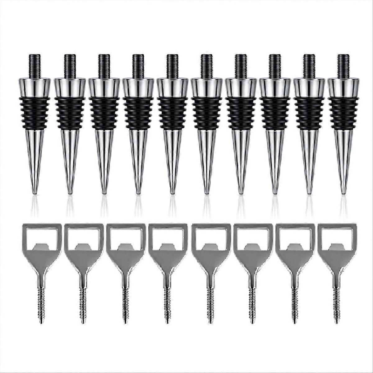 10 Weinstopper Aus Metall Und 8 Leere Flaschenöffner Aus Einer Legierung