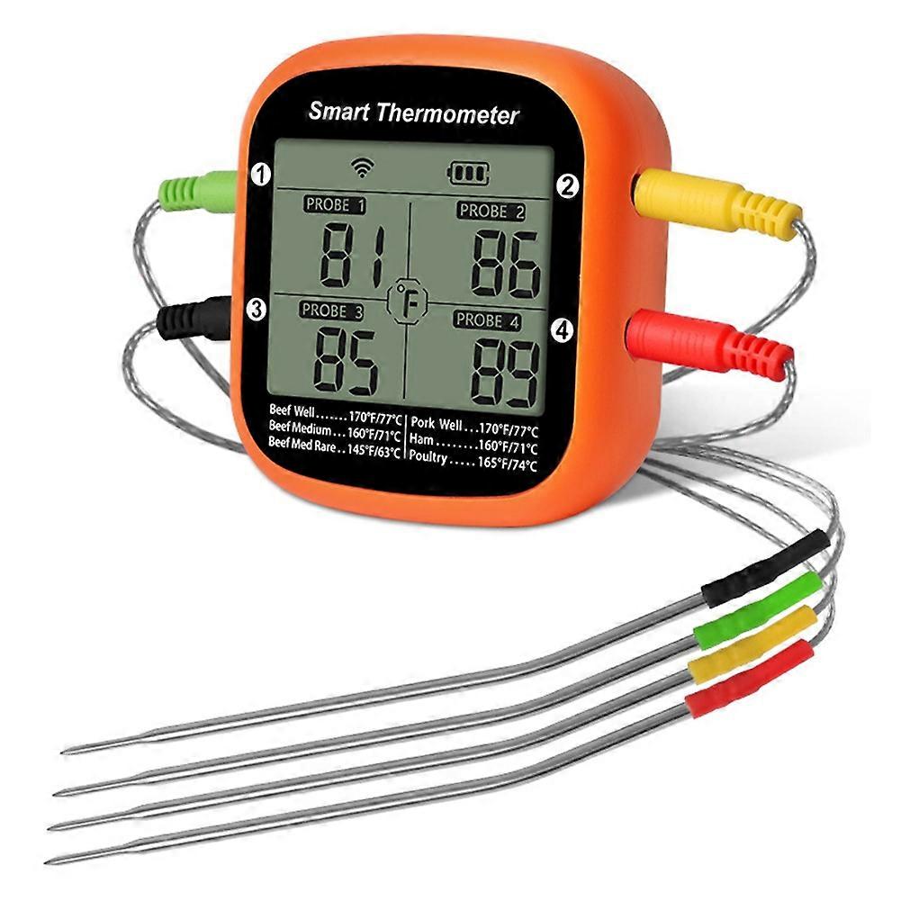 Intelligentes Fleischthermometer, Kabellos, Digital, Mit Zwei Sonden, Sofortanzeige, App-steuerung, Timer-alarm