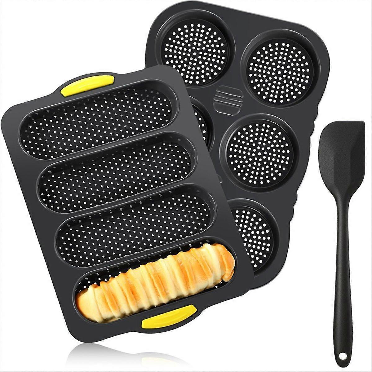 Set Aus Förmchen Für Französisches Brot Und Hamburger Aus Antihaftbeschichtetem Silikon