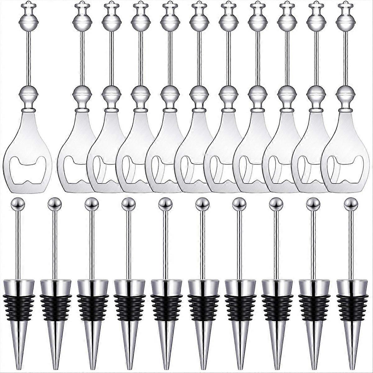 10 Perlenbesetzte Weinflaschenverschlüsse, 10 Wiederverwendbare Flaschenöffner Aus Aluminiumlegierung