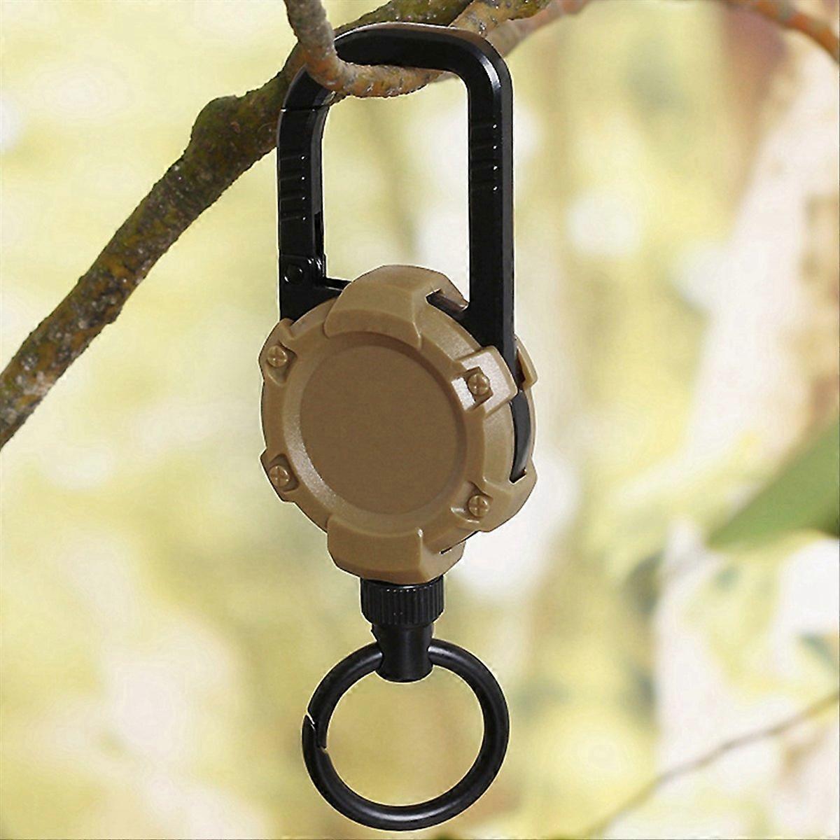 Camping-/kletterkarabiner, Sicherheitsschlaufe, Seilhaltehaken, Braun