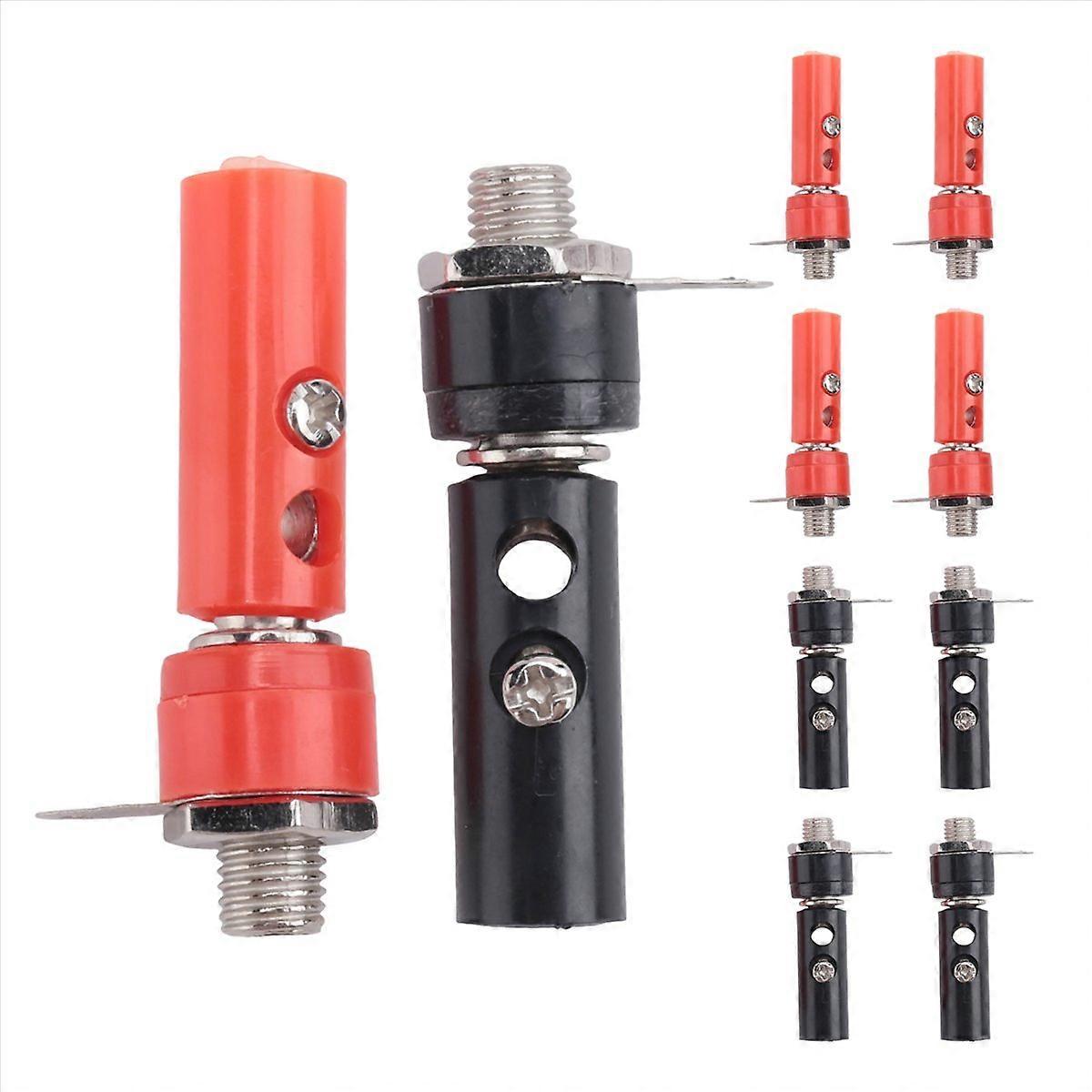 10 Bananenstecker Und 10 Bananenbuchsen (schwarz/rot)