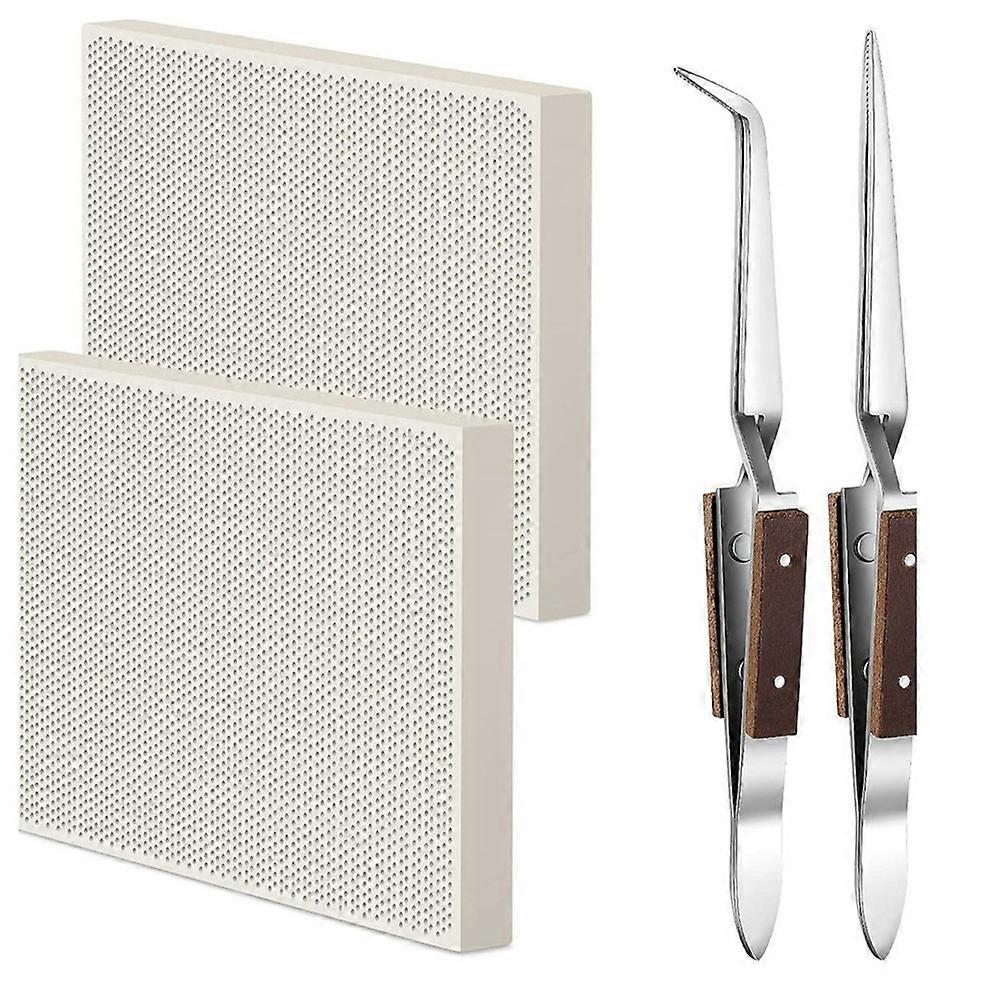 Schmucklötset – 4-teilig, Bestehend Aus 2 Wabenblöcken Und 2 Keramikpinzetten, Ideal Für Kreative Hobbys.