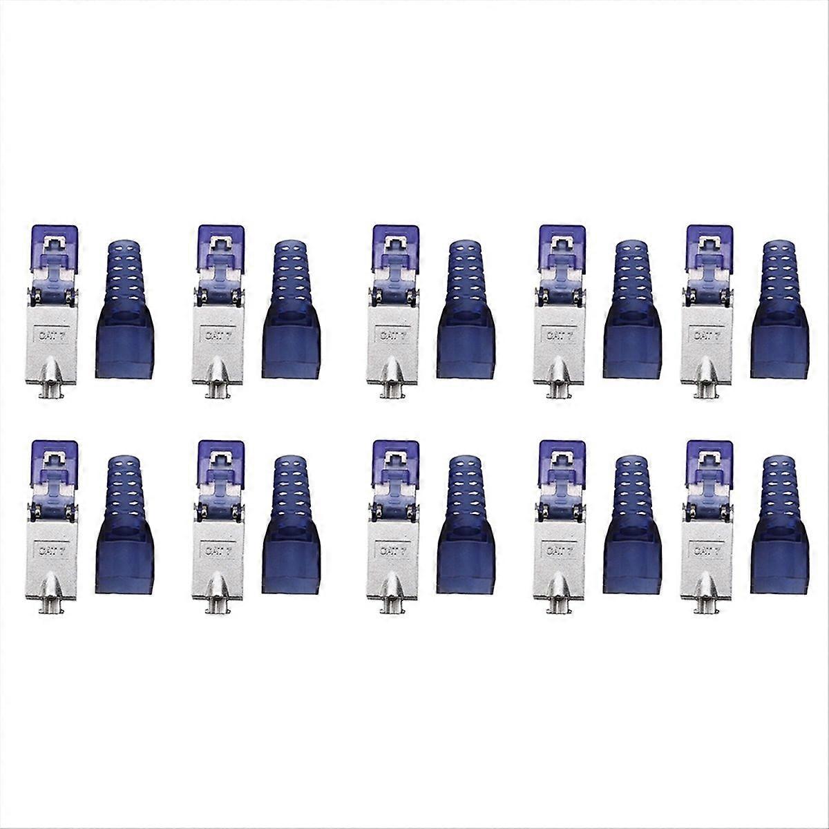 Packung Mit 10 Rj45 Cat7-steckern (ohne Crimpwerkzeug), 23/24 Awg Zinklegierungs-geschirmtes Netzwerkkabel, Rj45-a-stecker