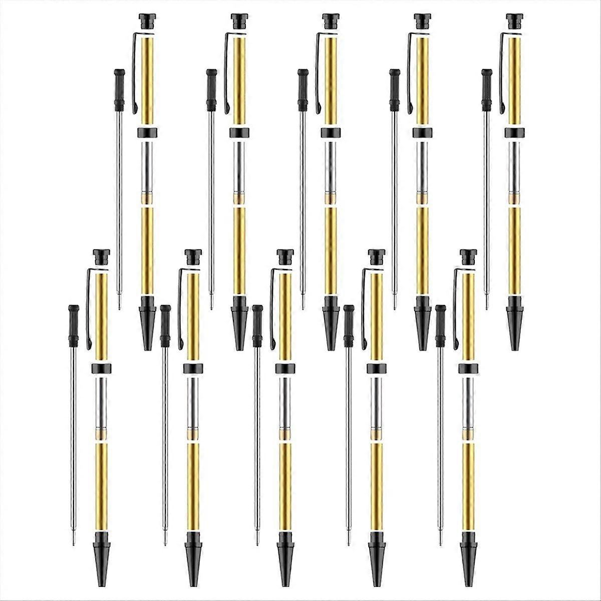 Set Mit 10 Feinen 7-mm-kugelschreibern Zum Drechseln, Inklusive Minen, Für Die Holzdrehbank (schwarz).
