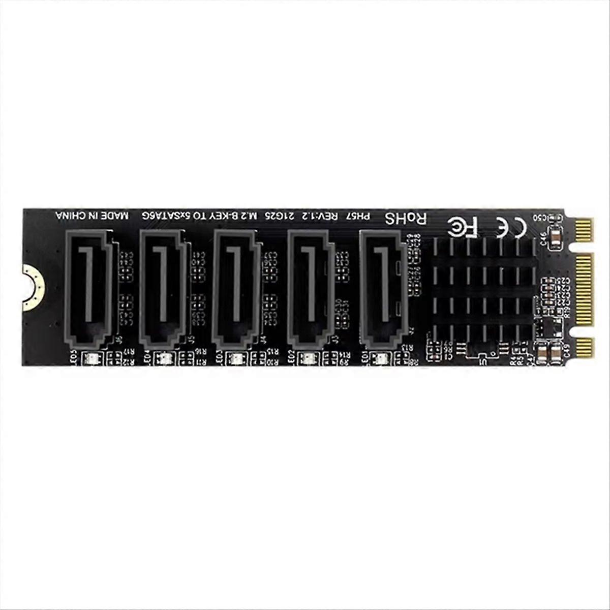 5-port M.2 Ngff Erweiterungskarte (b-key) 6 Gbit/s, Jm575 Chipsatz, Kompatibel Mit Ssd Und Festplatte.