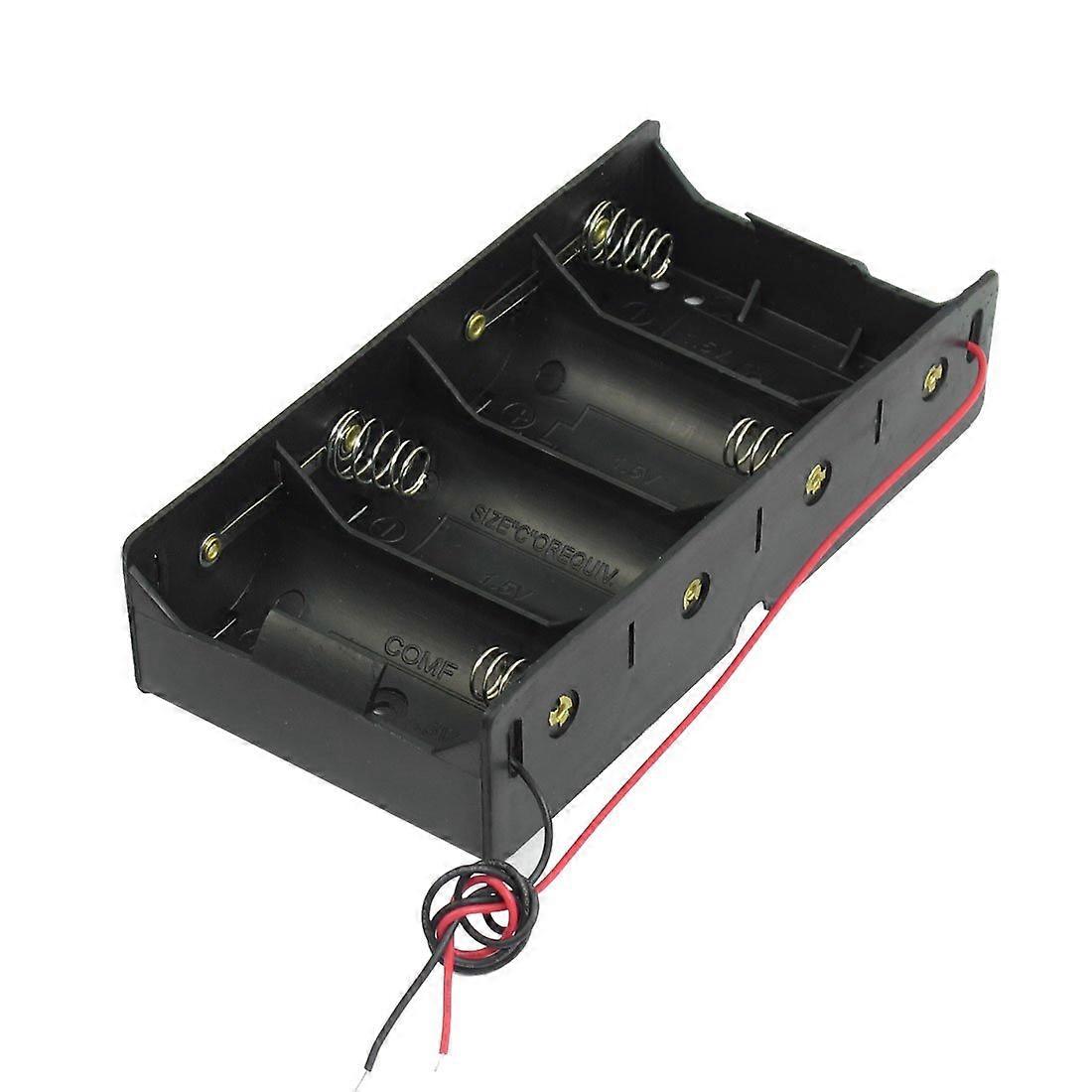 Schwarzes Aufbewahrungsgehäuse Für 4 X 1,5v-batterien Mit Leitfähigen Drähten
