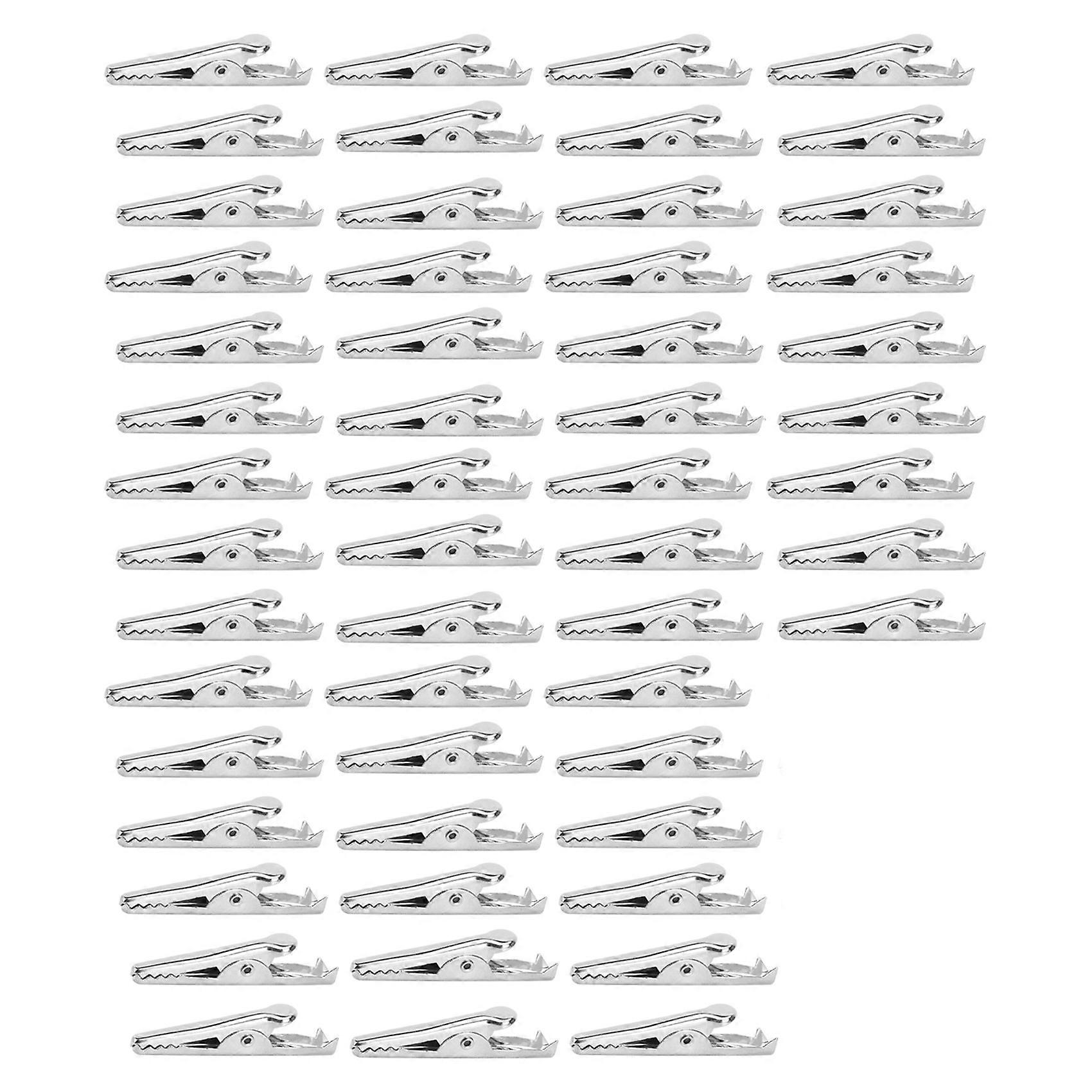 50 Versilberte Krokodilklemmen Aus Metall