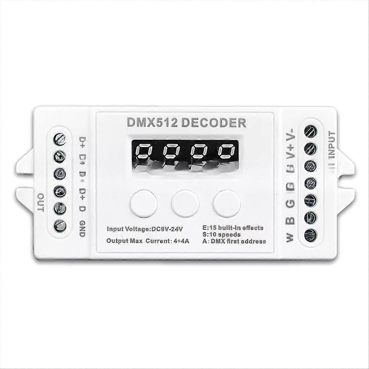 4-kanal Rgbw Dmx512 Led-streifen-controller Mit Dimmer Und Dc9v-24v Netzteil Für Dekorative Beleuchtung Und Lichtshows.