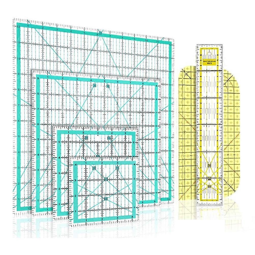 Quadratisches Quiltlineal Aus Acryl (6-teilig) - Stoffschneidelineal