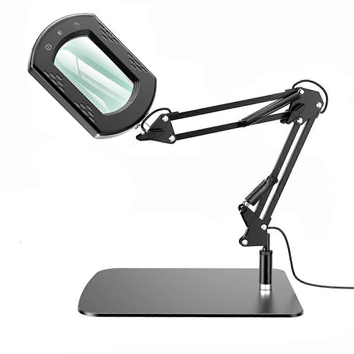 Quadratische 10-fache Vergrößerungslupe Mit Licht Und Ständer, Echtglaslupe Mit Led-beleuchtung, 5 Farbmodi Mit Variabler Intensität.