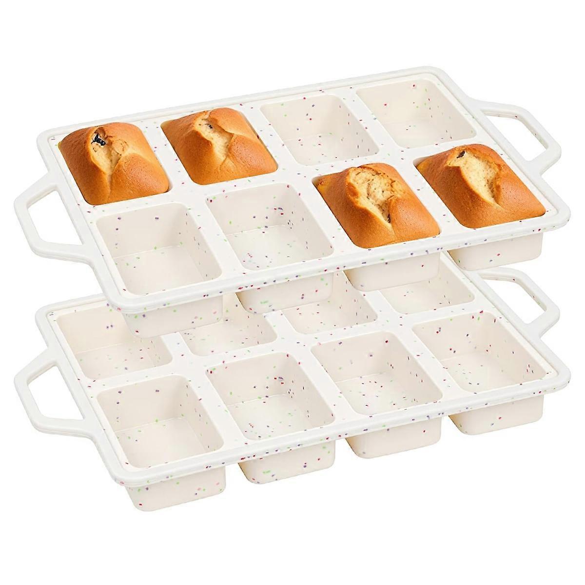 Silikon-mini-kastenformen (2er-set), Antihaftbeschichtet, Spülmaschinenfest.