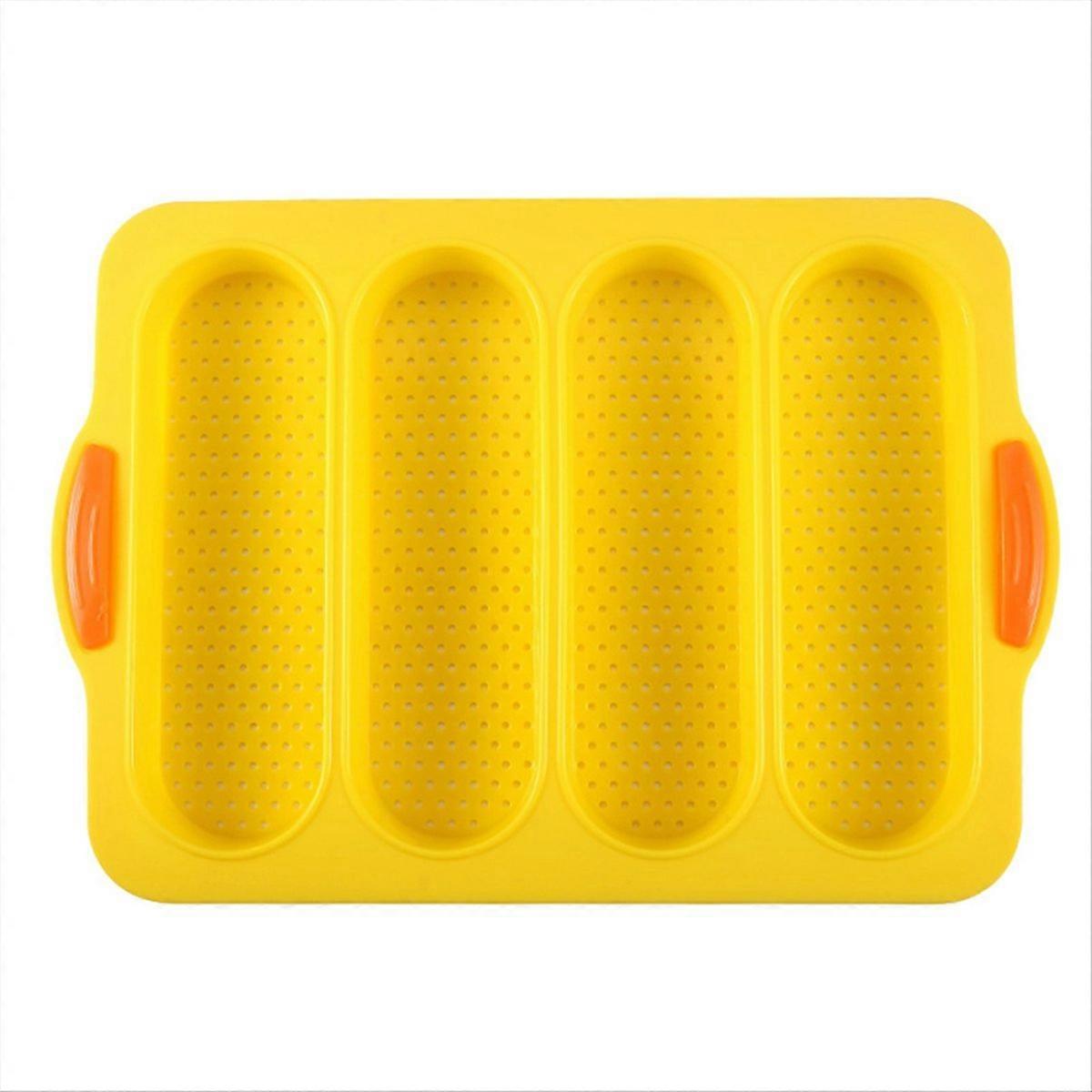 Französische Kuchenform Mit 4 Mulden, Kleine Diy-baguetteform, Antihaftbeschichtet, Gelb