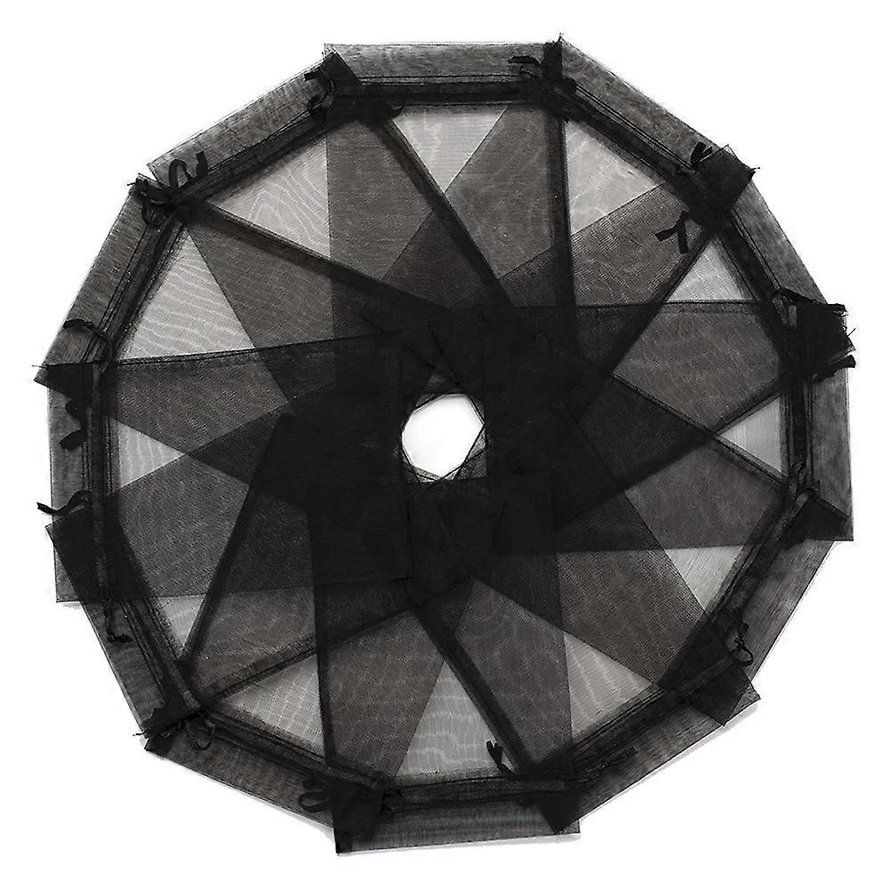100 Schwarze Organza-geschenktüten (9 X 12 Cm) Für Schmuck, Make-up Und Süßigkeiten.