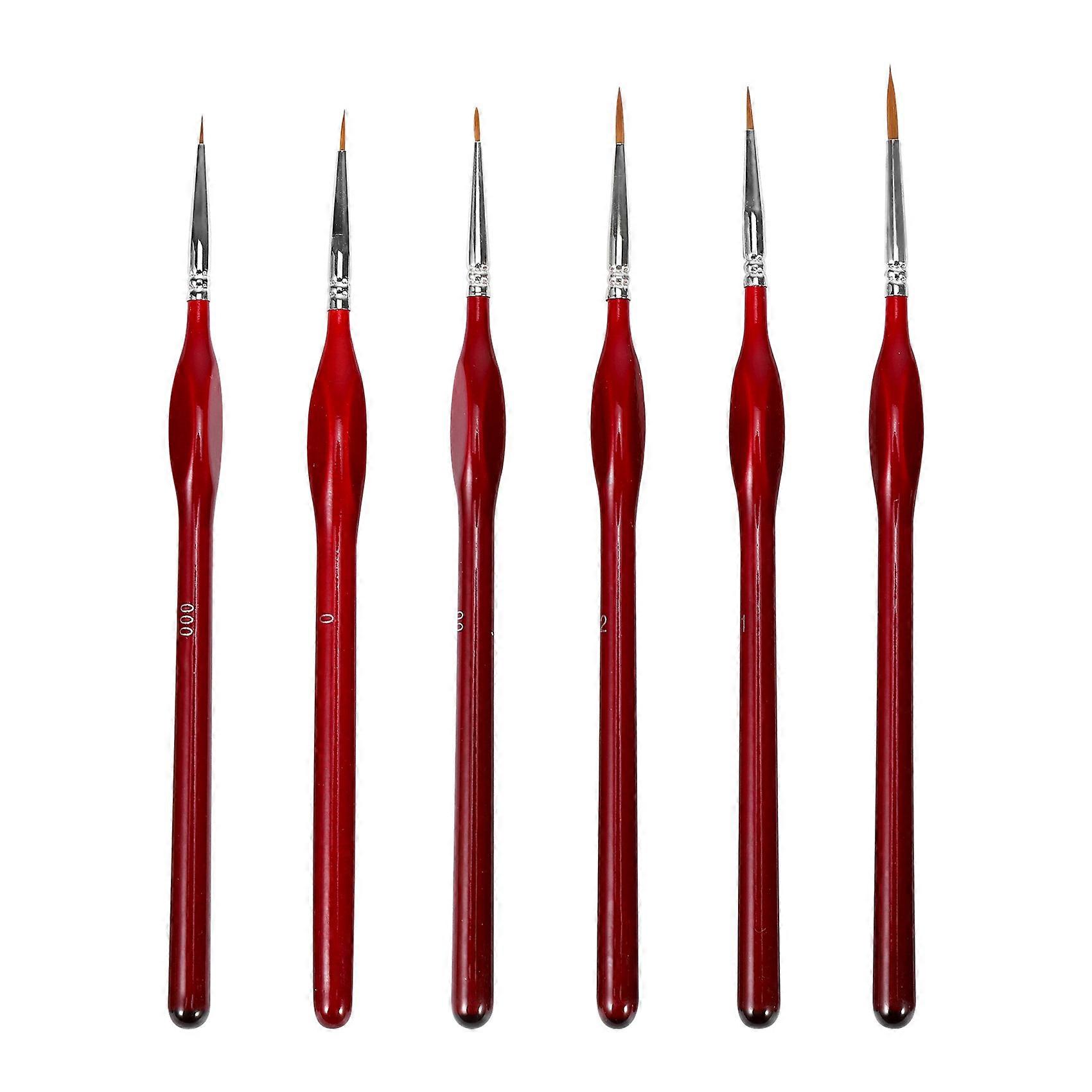 Set Mit 6 Feinen Pinseln Für Acryl-, Aquarell- Und Ölmalerei