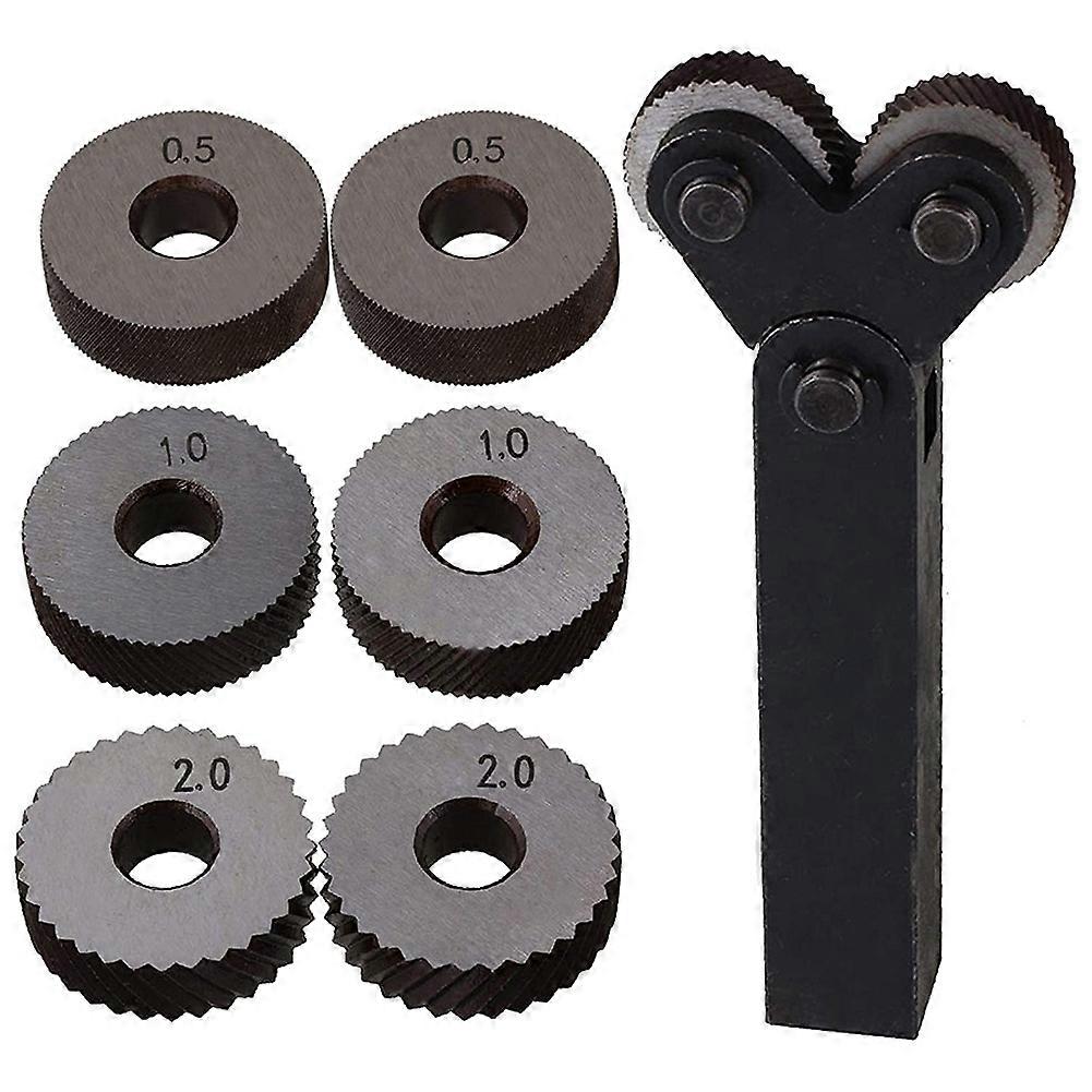 Doppelrad-rändelset (7-teilig): Lineare Rändelung (0,5 Mm, 1 Mm, 2 Mm)