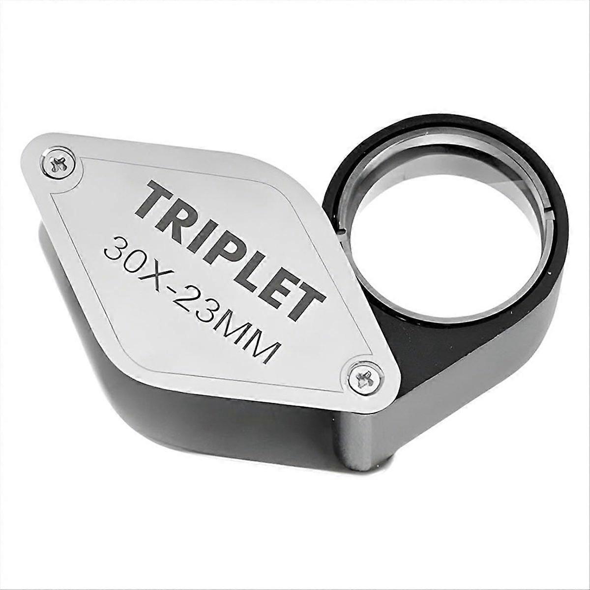30-fache Juwelierlupe Mit Drei Linsen, Faltbar Und Im Taschenformat, Aus Metall, Für Schmuck, Münzen, Briefmarken Und Uhren.